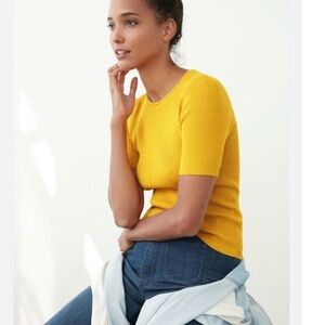 Maeve by Anthropologie Women’s Josefa Ribbed Tee in Honey Color
